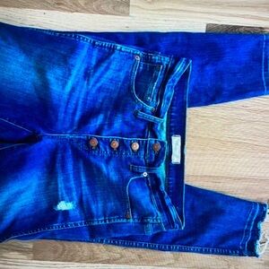 Madewell 10 high rise skinny jeans button front closure denim